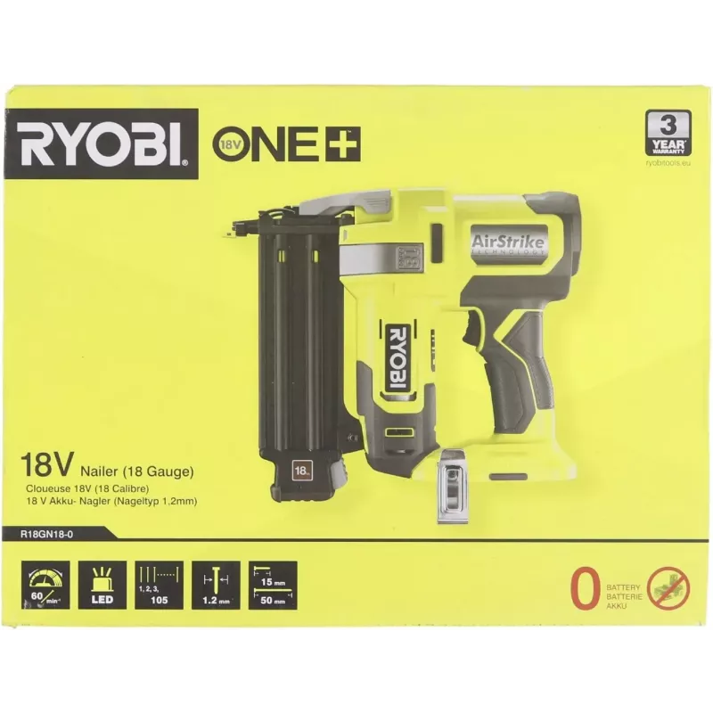 196200 Ryobi lipnių varžtų pistoletas 18G 18V