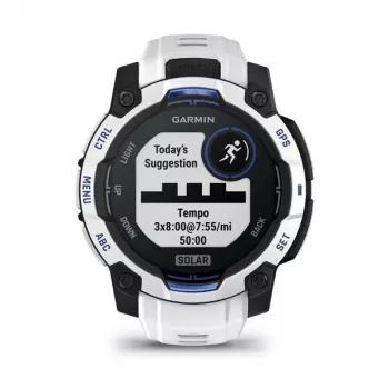 Išmanusis laikrodis GARMIN Instinct 2 45 mm, MIP 0,9 colio (176×176), GPS, saulės energija, silikoninis dirželis mėlynas/baltas