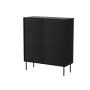 Komoda cama meble CORTINA 102x40x118 cm, juoda, medžio drožlių plokštės korpusas, 16 mm, durelės 18 mm