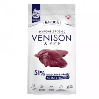 “BALTICA Nutraceutic” hipoalerginis mažų veislių šunims elniena su ryžiais - sausas šunų ėdalas - 3kg