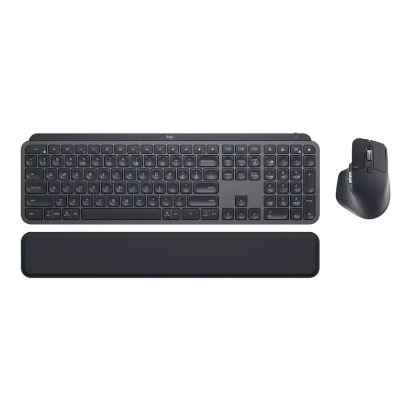 Logitech MX Keys combo for Business Gen 2 Klaviatūra Pelė komplekte Biuro RF belaidis + Bluetooth AZERTY Prancūzų Grafitas