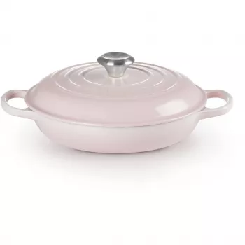 Le Creuset Signature 26 cm Gourmet Professional puodas rožinis