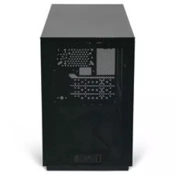 Mini ITX/ATX PC korpusas ssupd Meshroom D (CS-MRD-BK-1) — kompaktiškas juodas korpusas su tinklinėmis plokštėmis