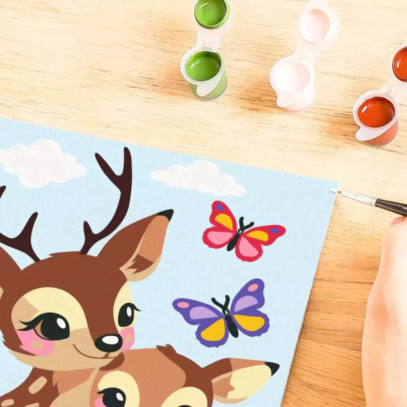 Tapybos pagal numerius rinkinys Ravensburger CreArt Happy Deer — numeruota drobės tapybos rinkinys