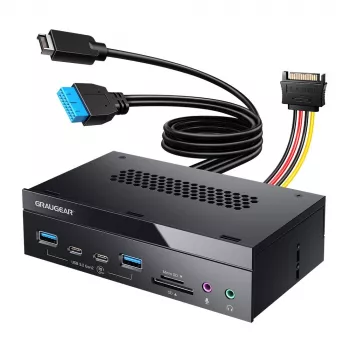 GrauGear G-MP03-CR-AU Multi priekinio skydelio 4 prievadų USB šakotuvas + kortelių skaitytuvas (USB, SD, microSD)