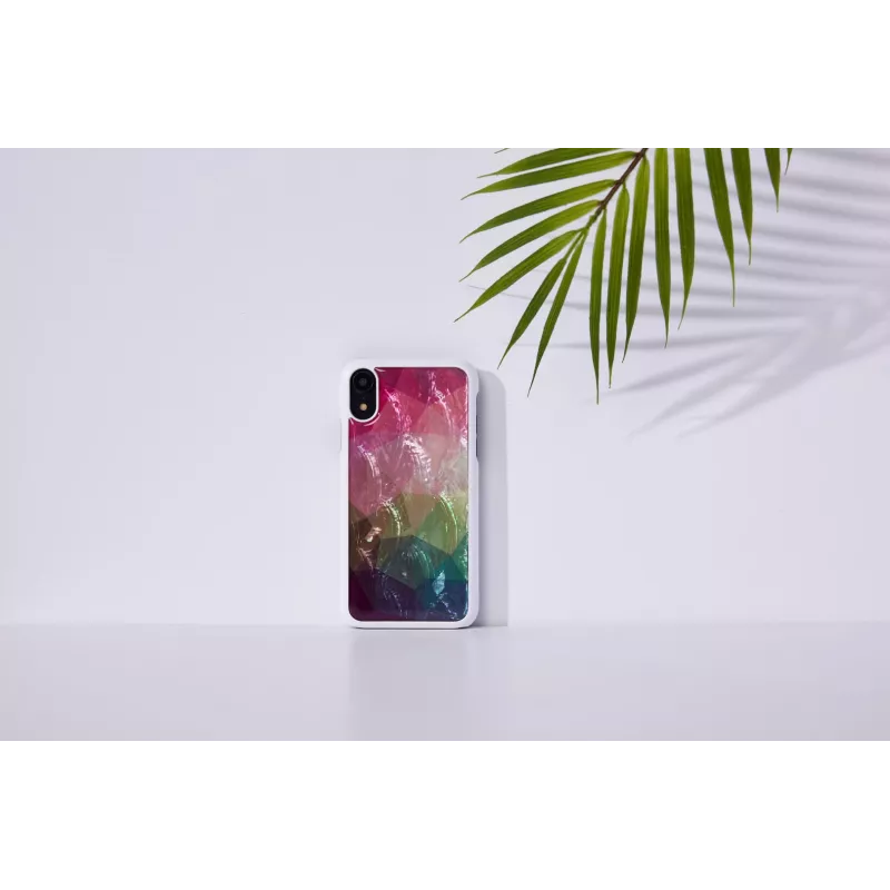 Išmaniojo telefono dėklas iKins, skirtas iPhone XR – vandens gėlių dizainas, baltas