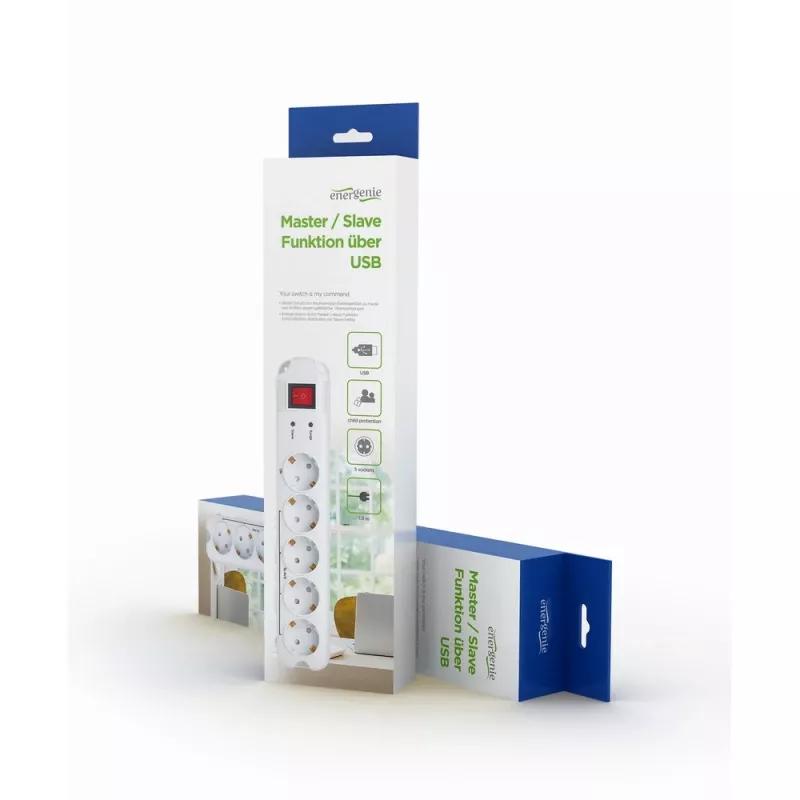 Apsauga nuo viršįtampių Gembird PCW-MS-2G White 5 AC Outlets 250V 1.8m