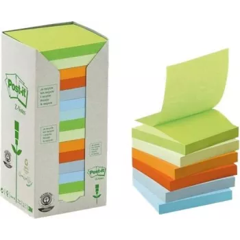 3M Post-it užrašų lapeliai kvadratiniai mėlyni, žali, rožiniai, violetiniai 100 lapelių lipnūs