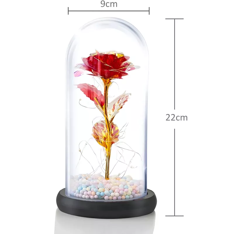 Amžina rožė stikle Extralink Home, raudonas LED švytėjimas