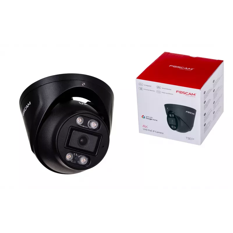 FOSCAM T8EP 8MP POE IP kamera, juoda