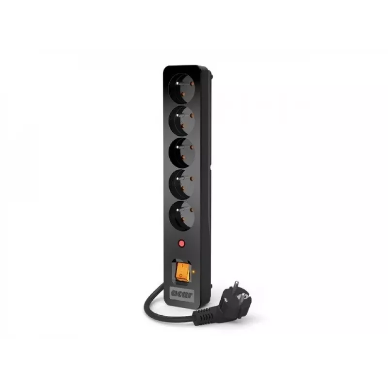 Acar X5/1,5 ilgintuvas 5 lizdai su apsauga nuo viršįtampių 1,5 m Acar X5-Black