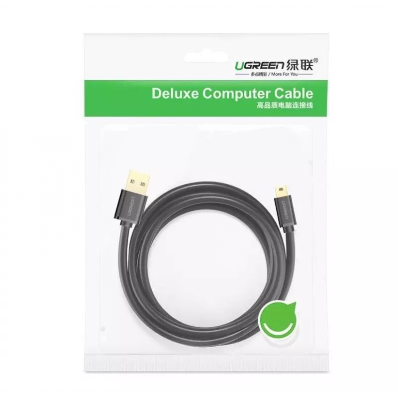 Ugreen USB kabelis - mini USB 480 Mbps 3 m US132 (juodas)