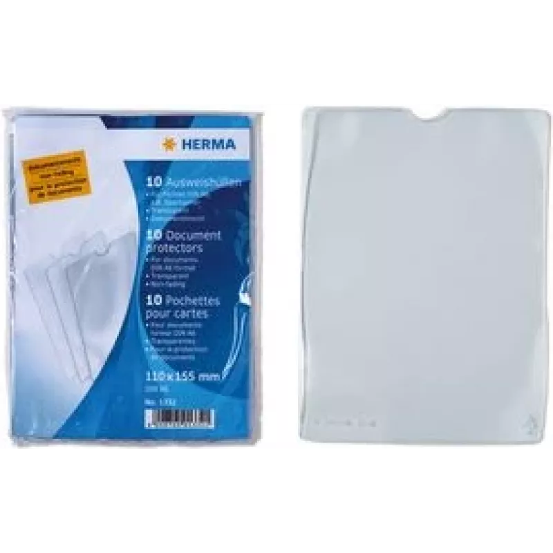 ID laikiklis Herma 1328, permatoma PVC kišenėlė 80 x 115 mm kortelėms ir ženkleliams