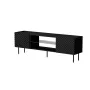 TV spintelė cama meble LUCCA 180x40x59 cm, juodas medžio drožlių plokštės viršus, juodas rėmas