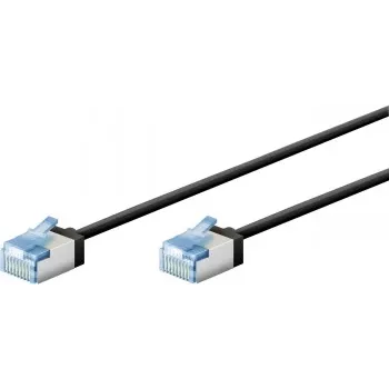 Goobay Ultra-Flexible CAT 6A komutacinis kabelis plonas U/FTP juodas - itin trumpas kištukas (74316)