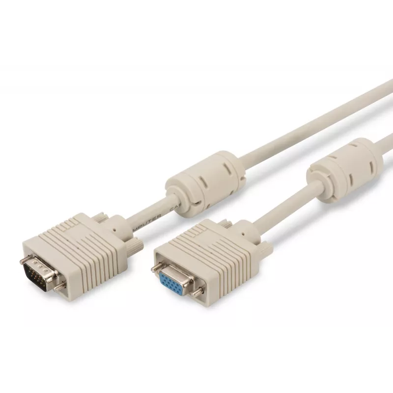 VGA monitoriaus ilginimo kabelis DIGITUS AK-310203-030-E — 3 m, VGA (D-Sub) į VGA (D-Sub), 3Coax+7 laidų, smėlio spalvos