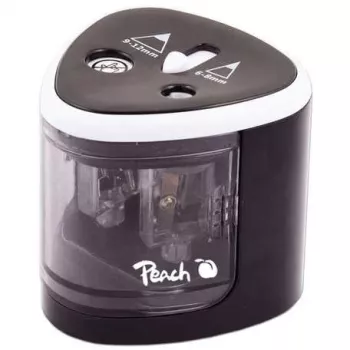 Peach PO102 elektrinis pieštukų drožtukas juodas, baltas