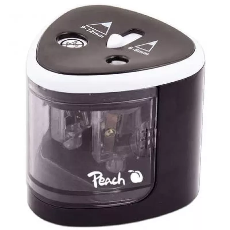 Peach PO102 elektrinis pieštukų drožtukas juodas, baltas