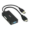 Lindy HDMI į DisplayPort, DVI ir VGA keitiklis, 0,15 m, 2160p, juodas, DP STDP2600, DVI-D PS8222, VGA AG6200, 8 bitai, 0–65 °C