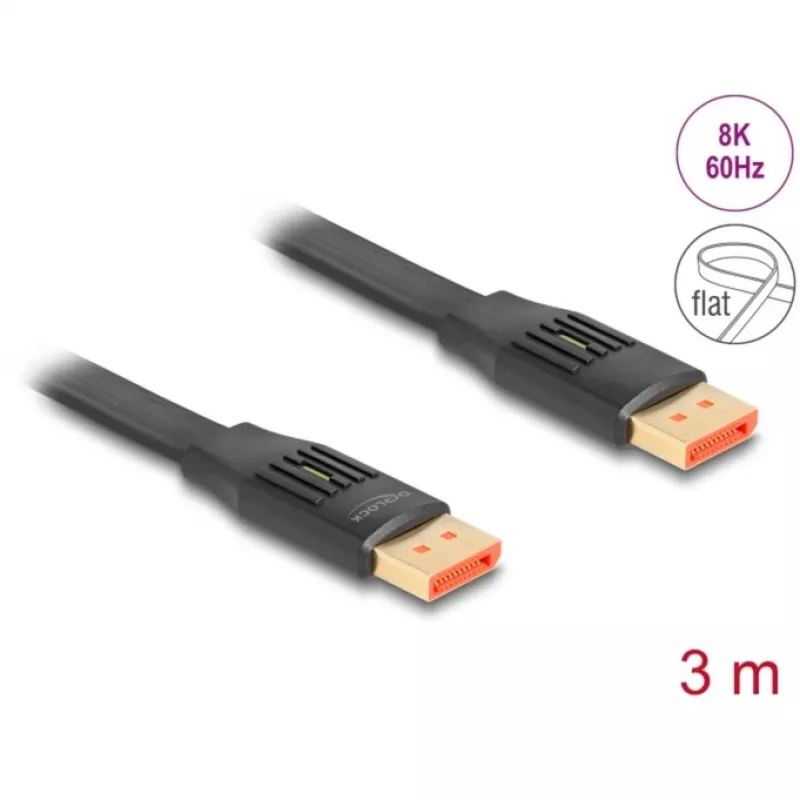 DeLOCK DisplayPort plokščias juostinis kabelis 8K 60 Hz 3 m