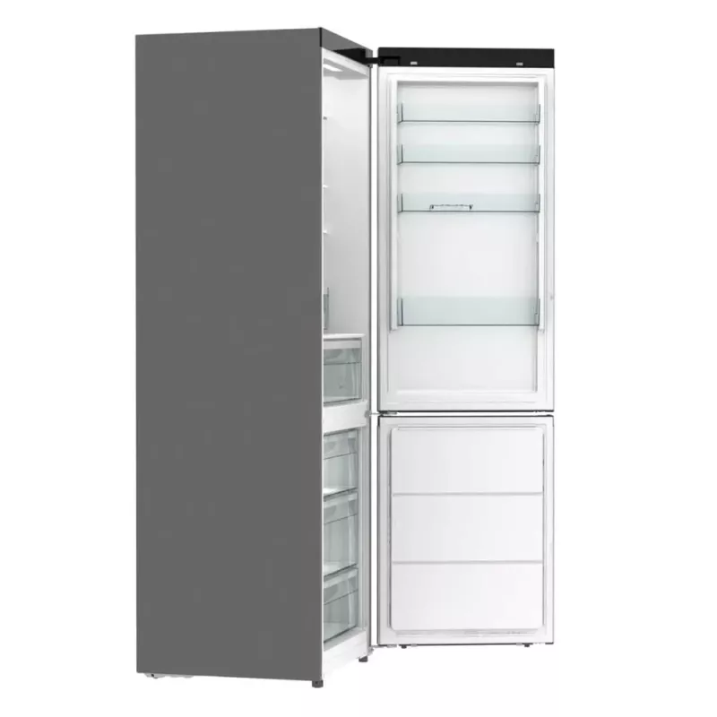 Šaldytuvas-šaldiklis Gorenje NRB620E61X4WFE, pastatomas, nerūdijantis plienas, bendra talpa 413 l, apatinis šaldiklis 130 l, NoFrost, LED ekranas