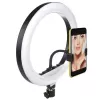 Maclean MCE610 10 12W LED žiedinis apšvietimas su trikoju stovu ir Bluetooth užraktu, 3 spalvos, 10 ryškumo lygių, 10%–100% reguliuojamas ryškumas, 160 LED, išmaniojo telefono laikiklis