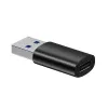 Adapter Baseus Ingenuity USB Type-A (lizdas) į USB Type-C (kištukas) 10 Gbit/s, juodas, 14×22×8 mm