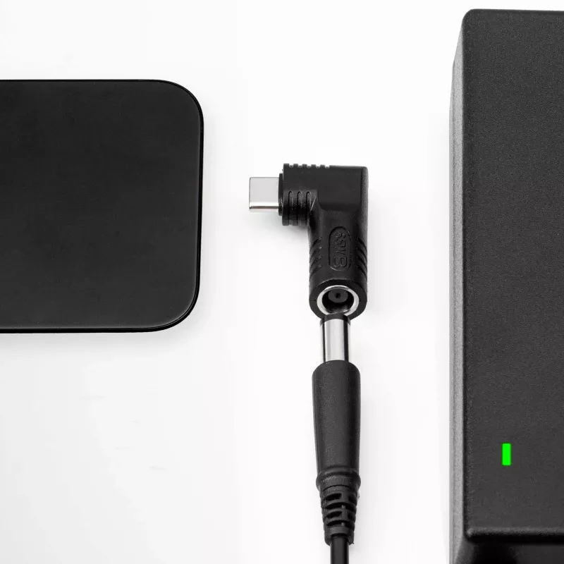 Akyga AK-ND-D09 DC 5,5 x 3,0 mm + kaištis – USB-C PD adapteris nešiojamojo kompiuterio įkrovikliui, 65 W, skirtas HP