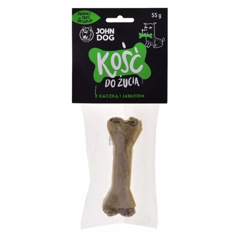 Kramtomasis kaulas šunims JOHN DOG 12 cm – anties ir obuolių skonio, 55 g, be cukraus, be konservantų