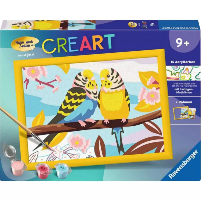 CreArt - Spalvingos banguotosios papūgėlės, tapyba