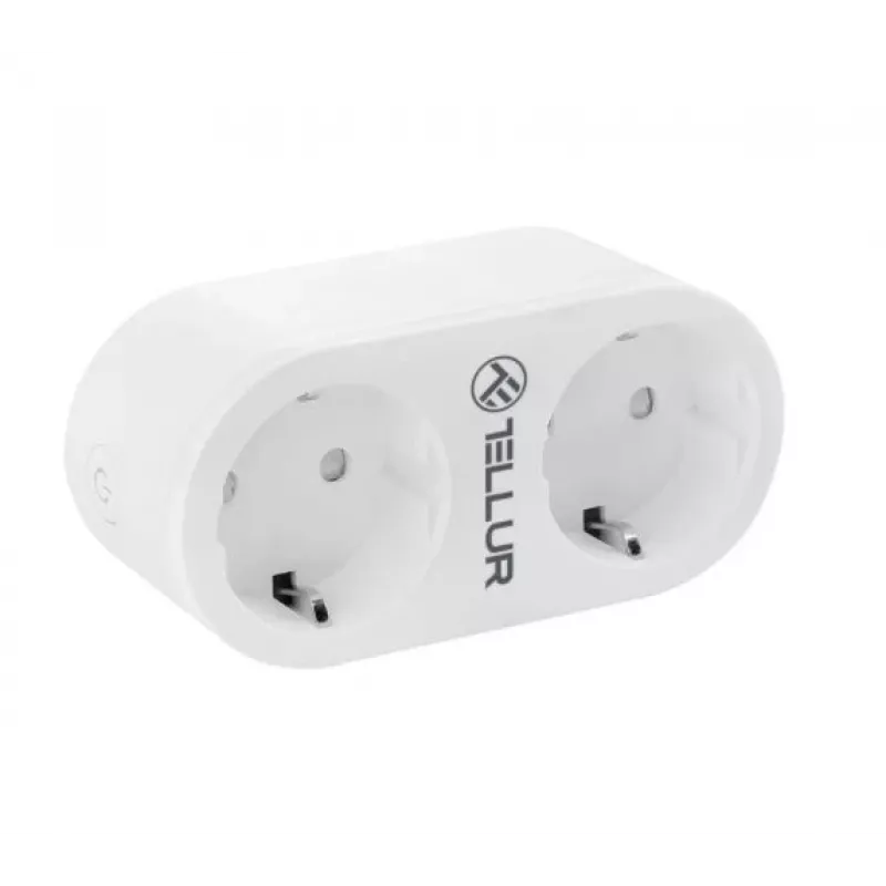 Tellur WiFi AC Dual Plug, energijos rodmenys, 16A, 2400W