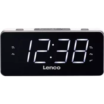 Lenco CR-18 – Laikrodis – Skaitmeninis – FM – LED – 4,57 cm (1,8 colio) – Juoda – Sidabrinė