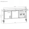 Stalo pertvara Ergo Office ER-300 W, plotis 1250 mm, maks. apkrova 10 kg