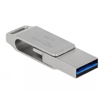 USB Flash Drive DeLOCK 64GB USB-C Type-A Apsukamas Metalinis Korpusas