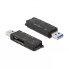 DeLOCK SuperSpeed USB kortelių skaitytuvas SD, Micro SD, MS