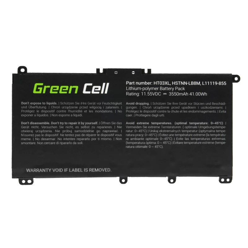 Green Cell GC-HP163 Nešiojamojo kompiuterio baterija HT03XL 11,4V 3400mAh HP Mobilit