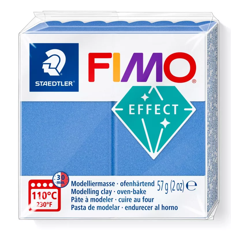 Modeliavimo molis FIMO effect mėlynas metalinis – FIMO 8010-31, minkštas polimerinis molis modeliavimui ir dekoravimo projektams