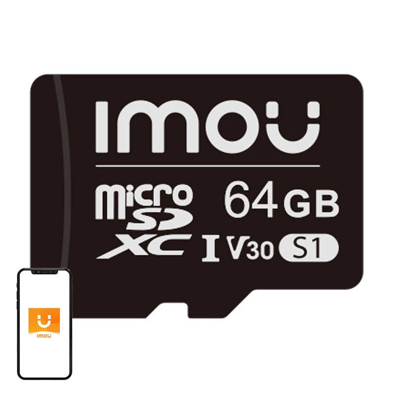 MicroSD atminties kortelė IMOU ST2-64-S1 64 GB, 10 klasė, skaitymo greitis 95 MB/s, rašymo greitis 35 MB/s, U3 V30