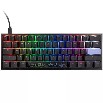 Ducky One 2 Mini RGB klaviatūra, skirta žaidimams, USB, US English, juoda, mechaninė, laidinė