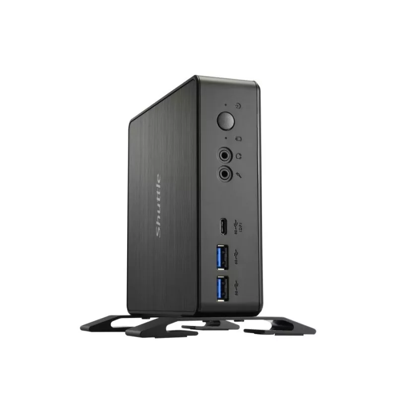 Shuttle XPC Nano PC NC40U, Intel Celeron 7305U, 1x HDMI, 1x DP, 1x USB-C/DP, 6x USB3.2, 1x 2,5 colio lizdas, 2x M.2, 1x LAN, RAID, 24/7 nuolatinis veikimas, įsk. VESA ir stovą