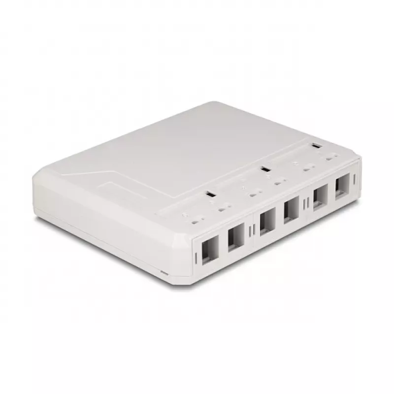 DeLOCK 67052 Keystone paviršinio montavimo dėžutė šviesolaidžio moduliams, 6 prievadų, balta