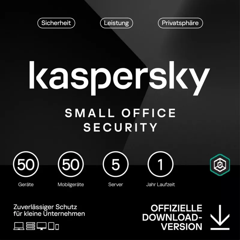 Kaspersky Small Office Security [50 Devices - 1 Year] Base 50 Devices + 50 Mobile Devices + 5 File Servers - 1 Year