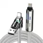 Blitzwolf BW-HDC6 4-in-1 USB-C/USB-A to USB-C/Lightning laidas 1,2 m 240 W RGB (pilka)