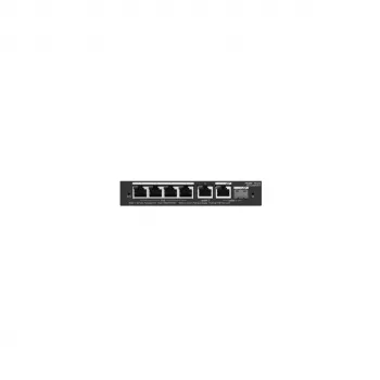Valdomas PoE komutatorius RUIJIE RG-ES206GS-P — L2, 6x Gigabit RJ-45, 1x SFP, 4 PoE prievadai (54 W biudžetas), 12 Gbit/s, valdomas debesyje