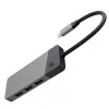 USB Type‑C šakotuvas Green Cell HUBGC01 — 7 prievadai: 3×USB‑A 3.2 Gen 1, 1×USB‑C 3.2 Gen 1, HDMI, microSD+SD kortelių skaitytuvas — sidabrinis