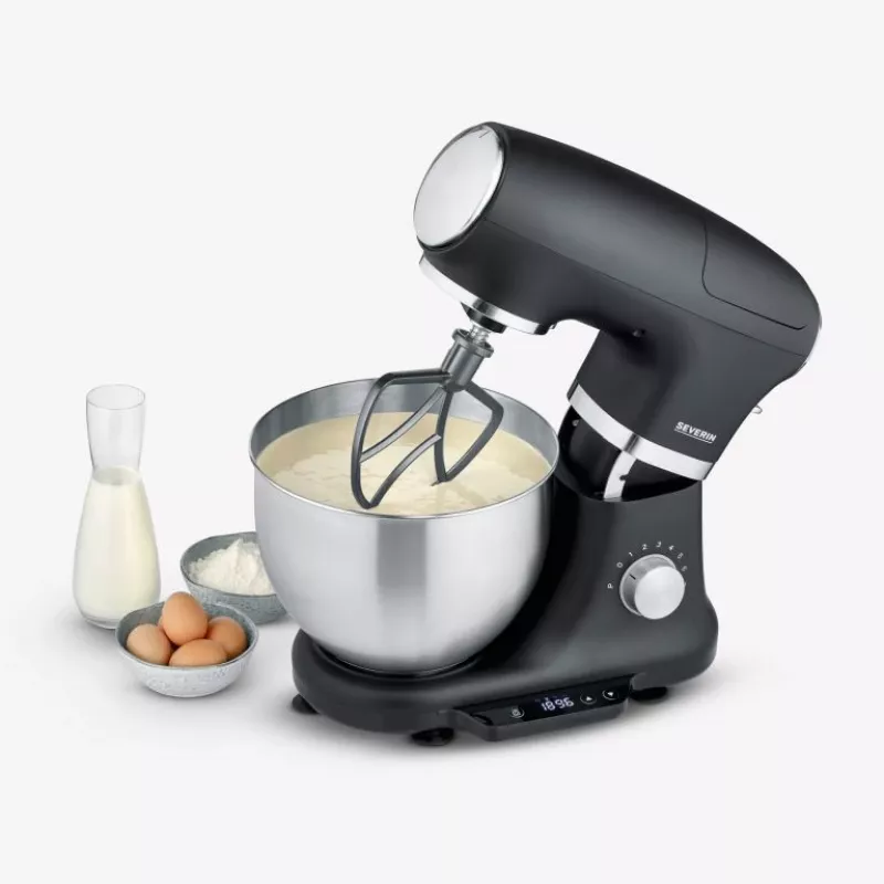 Virtuvinis kombainas Severin KM 3898 1000 W 5,5 L juoda šlifuotas plienas sidabrinė