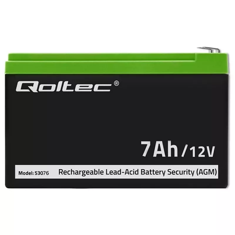 Qoltec 53076 AGM akumuliatorius | 12V | 7Ah | Apsaugos sistemos