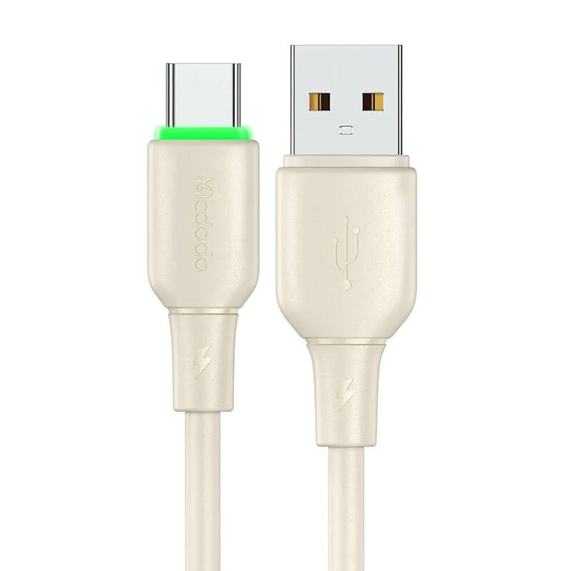 USB į USB-C laidas Mcdodo CA-4750 su LED lempute 1,2 m (smėlinis)