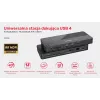 Dokingo stotelės UNITEK D1079A USB4 laidinė juoda 100W maitinimo tiekimas