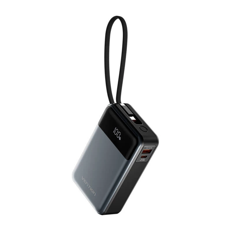Nešiojama išorinė baterija Vention FHYB0 20000mAh 65W, 2× USB-C, 1× USB-A, juoda